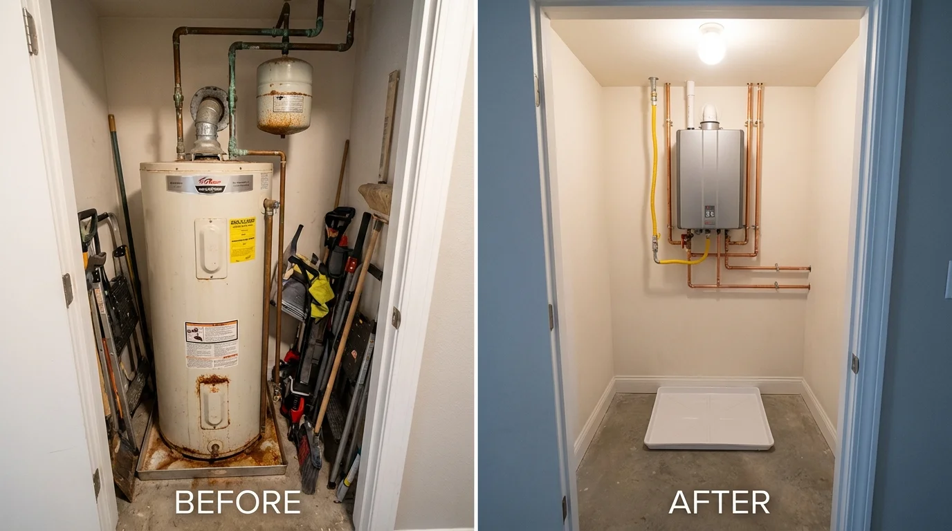 Tank water heater versus wall-mounted tankless unit comparison for Verdi, NV homeowners